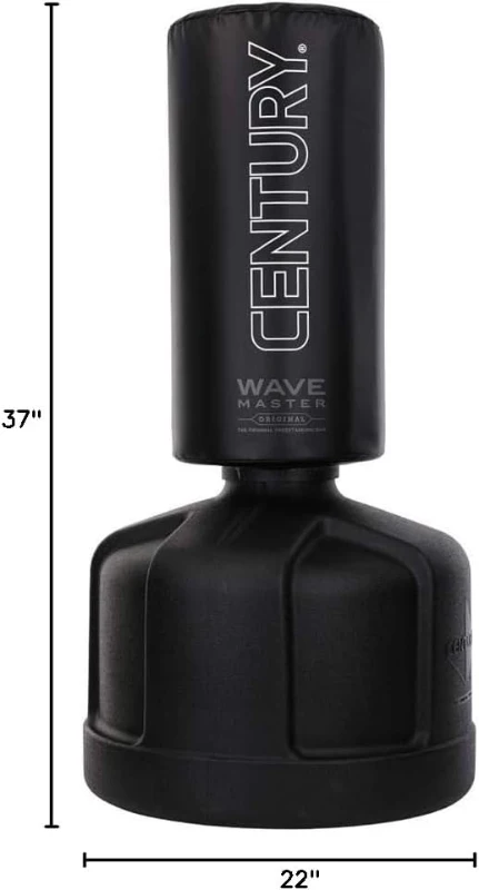 Century Original WAVEMASTER Freestanding Heavy Punching Bag - Adjustable Training Bag 47""–68"", Portable & Durable, Black