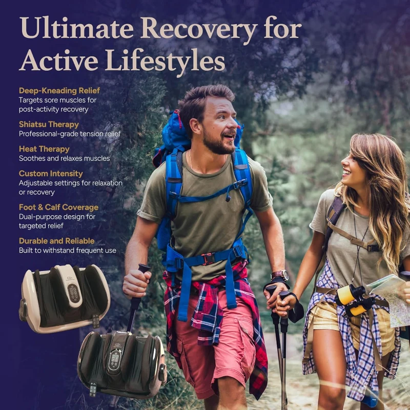 Cloud Massage Shiatsu Foot Massager with Heat — Deep Kneading for Pain Relief, Circulation Improvement & Relaxation — Ideal for Plantar Fasciitis, Neuropathy & Arthritis