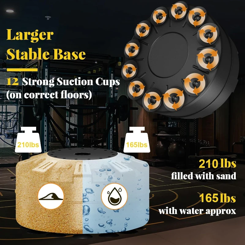 Freestanding Punching Bag with 12 oz Pro Gloves — 70"" Standing Heavy Bag, 203 lb Sand-Fill Base, Shock Absorbing System