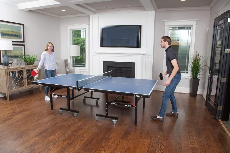 JOOLA Inside Professional 9x5 ft MDF Indoor Ping Pong Table – Quick-Clamp Net & Post, 10-Minute Assembly, Tournament Quality, Foldable with Solo Playback Mode