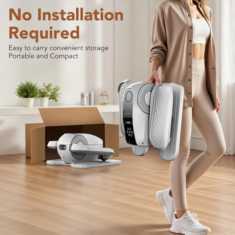 Under-Desk Mini Elliptical Exercise Machine (As Seen on TV), Electric Seated Pedal Trainer for Adults & Seniors with 12 Modes