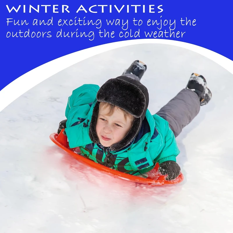 Slippery Racer Downhill Pro 26-inch Heavy-Duty Cold-Resistant Plastic Saucer Sled with Dual Molded Handles