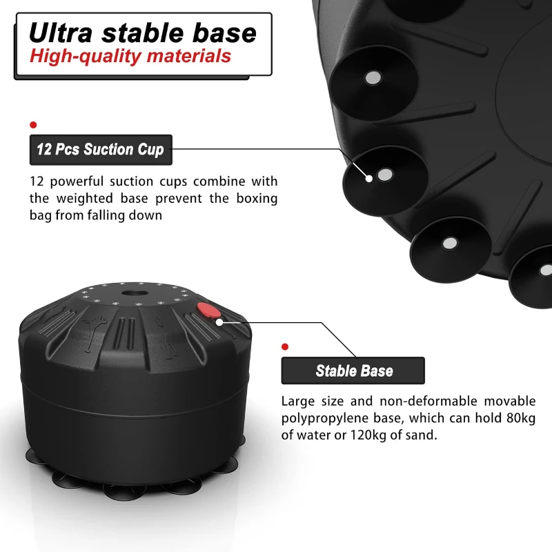 LEKÄRO Freestanding Punching Bag with Stand, Heavy Kickboxing Bag and Gloves for Adults & Kids