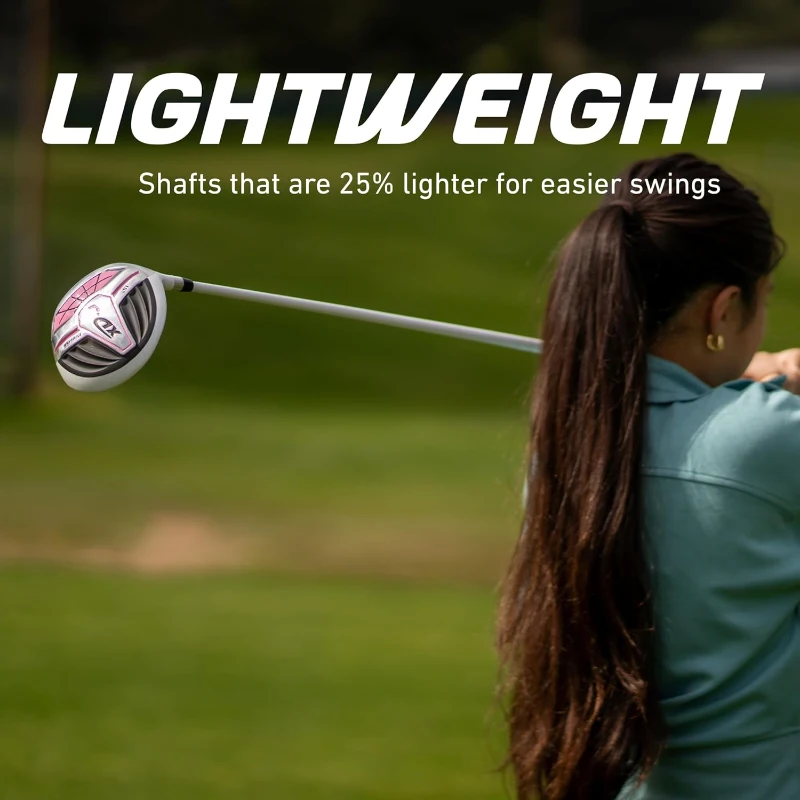 Precise XD-J Junior Golf Set for Kids (Ages 3-5) with Lightweight Graphite Shafts, Hybrid, Putter & Stand Bag