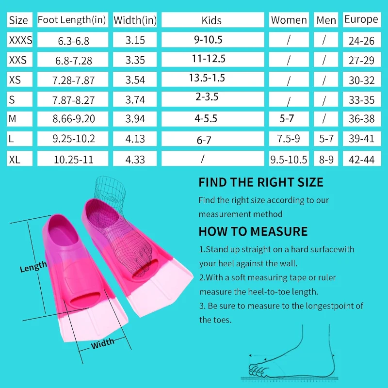 Youth Short Swim Fins — Comfortable Flippers for Lap Training and Swim Practice, Kids & Beginners