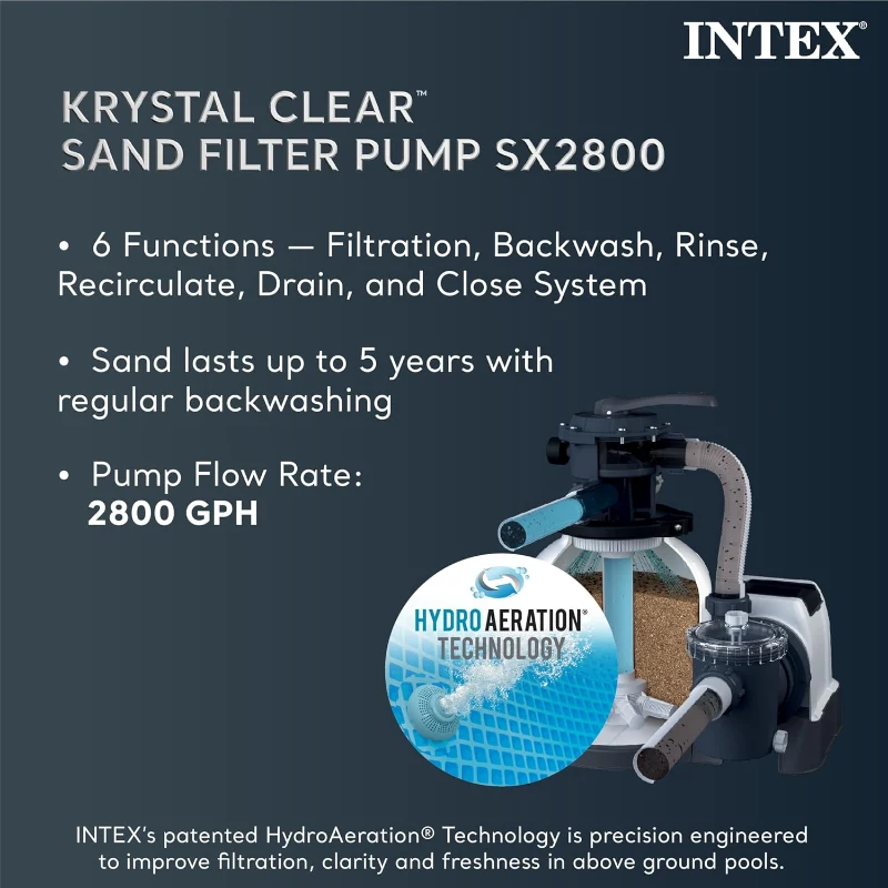 INTEX Ultra XTR Above-Ground Pool Set, 26 ft x 52 in Round Frame — Heavy-Duty Backyard Pool with 2,800 GPH Krystal Clear Sand Filter Pump (Model 26647EG)