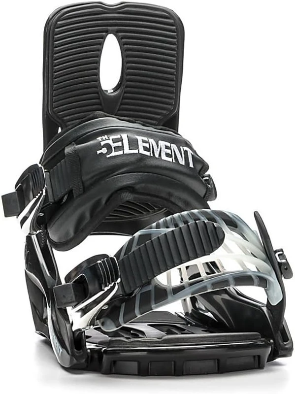 5th Element Summit Stealth Men's Snowboard Bindings — Universal Mounting Disc & Hardware for New or Replacement Boards, Beginner–Intermediate