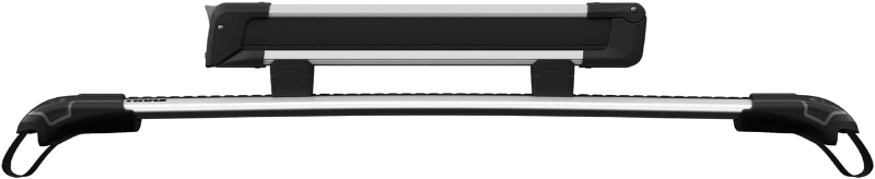 Thule SnowPack Large Roof Rack — Silver Ski & Snowboard Carrier, Holds 6 Pairs of Skis or 4 Boards