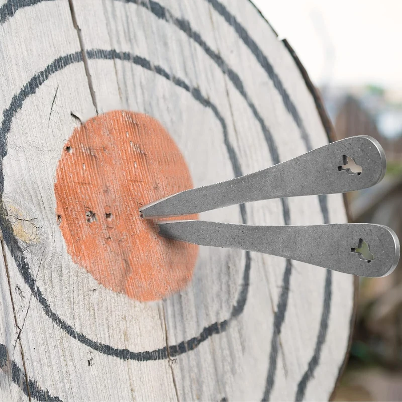 The Beak 6-Pack Throwing Spikes Set — 0.236"" Thick Premium Stainless Steel with Sheath for Beginners and Pros