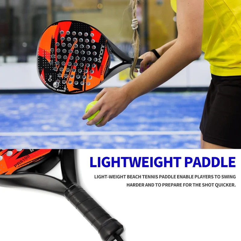 Carbon Fiber Surface Padel Racket — EVA Memory Foam Core, Lightweight Design