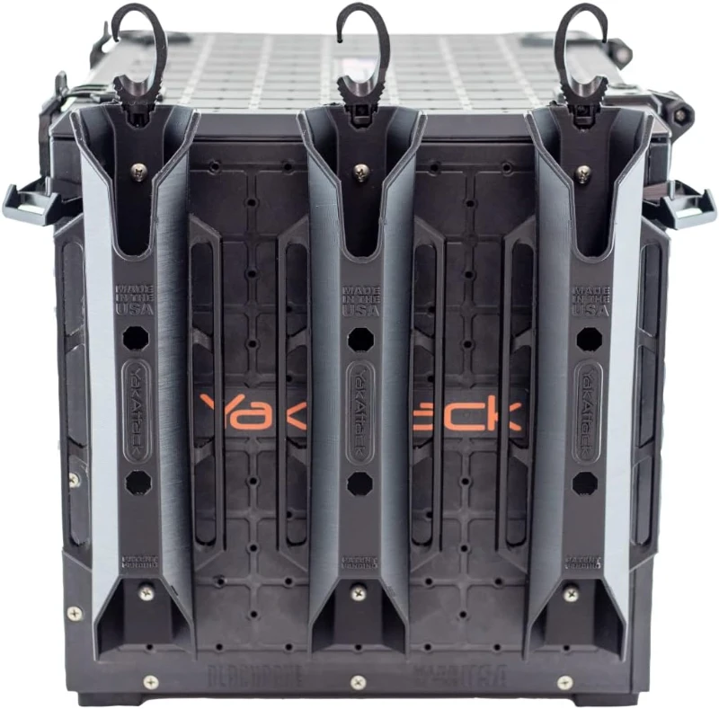 YakAttack BlackPak Pro 13in x 16in Kayak Fishing Crate – Black, 4 TetherTube Rod Holders | Lightweight Durable Customizable (Made in USA)