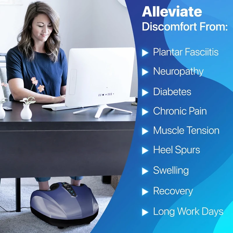 MIKO Deep-Kneading Foot Massager with Compression, Shiatsu and Heat for Plantar Fasciitis & Neuropathy - Fits up to Men’s Size 12