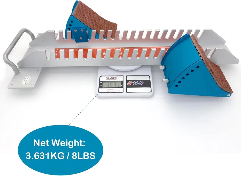 Lightning Multi-Function Starting Block for Sprinters — 25-In Aluminum, 6-Angle Adjustable Track & Field Pedals for Plastic or Cinder Runways — School Sports Day