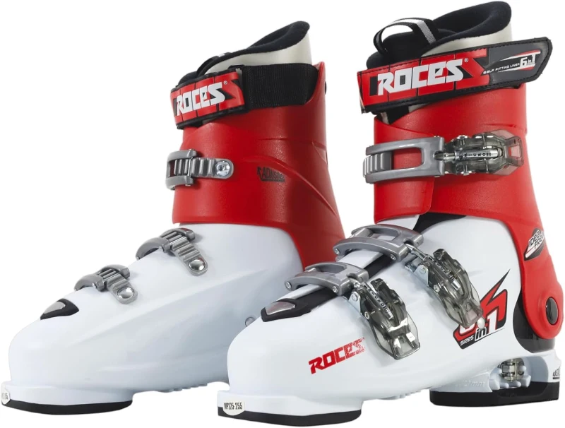 Roces IDEA UP Growable Kids Ski Boots — Adjustable Youth/Toddler Downhill Boots (Size 22.5–25.5) with Triple Buckles & Power Strap