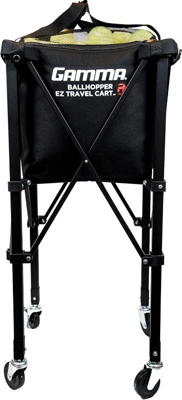 GAMMA Sports EZ Travel Cart - Portable Tennis & Pickleball Hopper with Premium Carrying Case (150/250 Capacity)