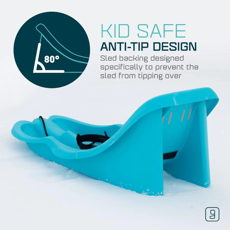 Gizmo Riders Baby Rider Toddler Sled with 3-Point Harness, Anti-Slip Foam Seat & Retractable Tow Strap — 6 Months to 3 Years, Supports up to 55 lb