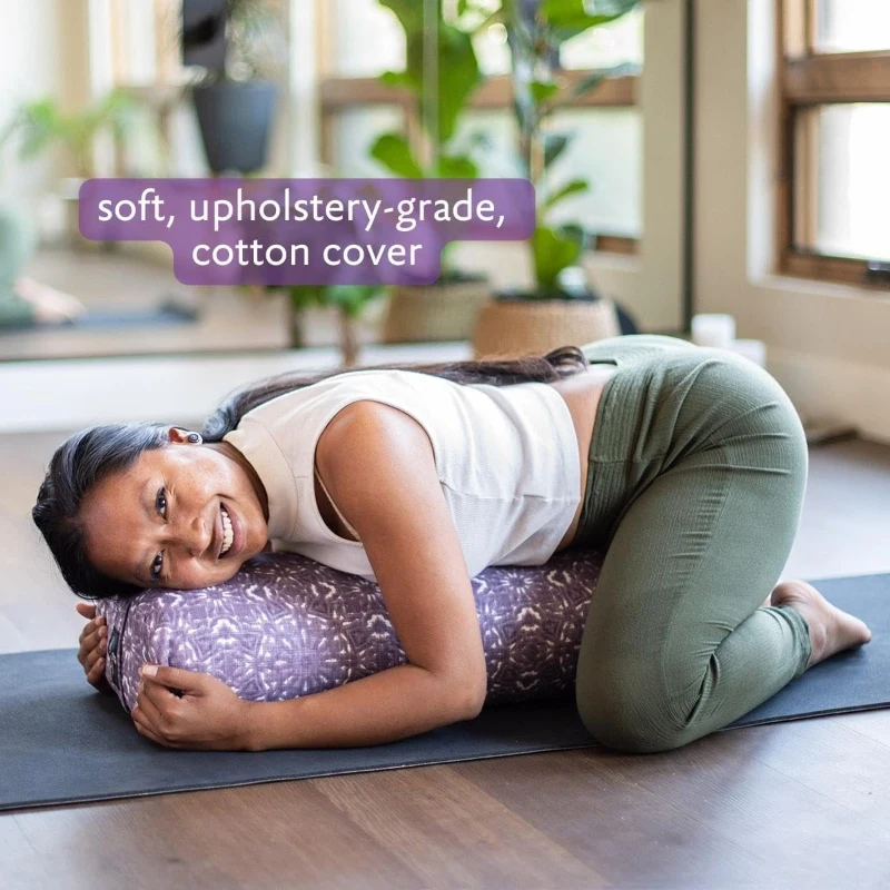 Hugger Mugger Standard Yoga Bolster - Firm Cotton-Fill Support, Durable Upholstery Cover, Handmade in USA