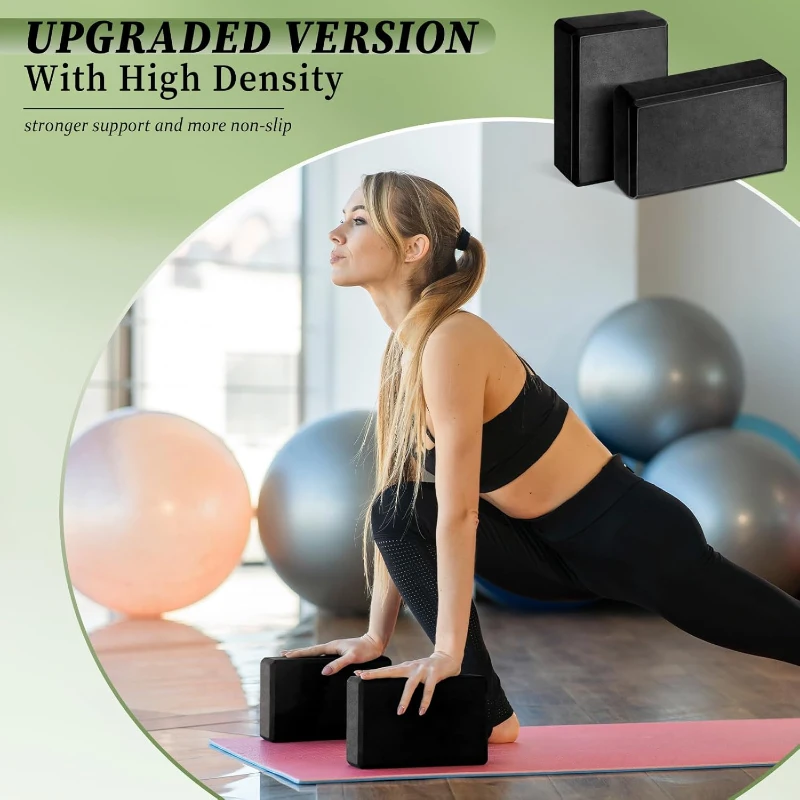 20-Pack EVA Foam Yoga Blocks – Lightweight Non-Slip Support Bricks for Pilates, Stretching and Meditation (Black)