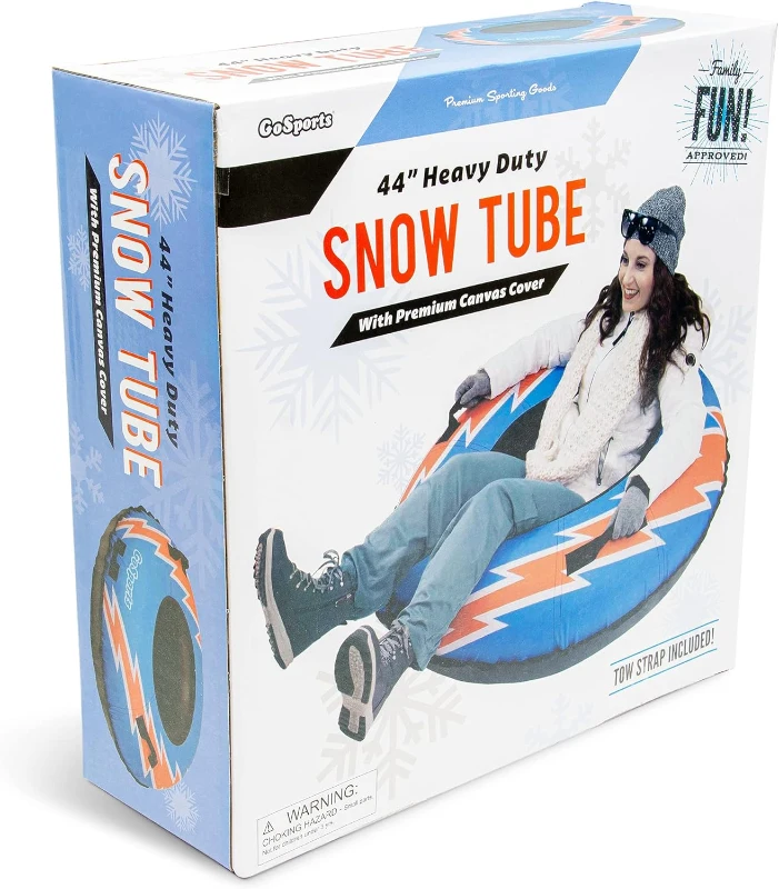 GoSports 44-Inch Heavy-Duty Snow Tube — Commercial-Grade Winter Sled with Durable Canvas Cover (Choose Your Style)