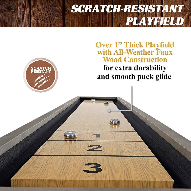 Barrington 11-ft Outdoor Shuffleboard Table — Competition-Grade Design with Puck Sets