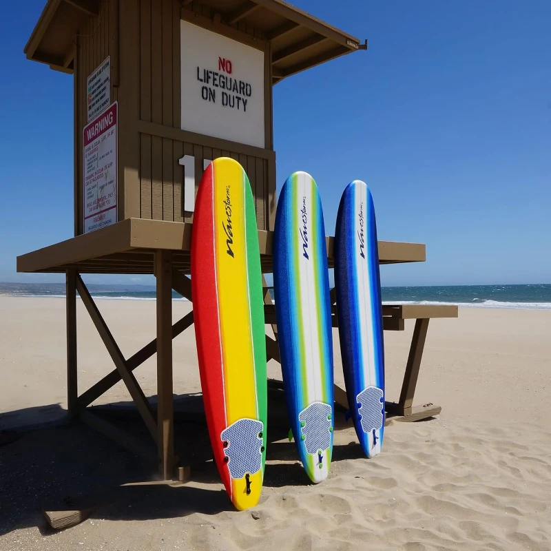 Wavestorm 8' Classic Soft-Top Surfboard with Rasta Graphic