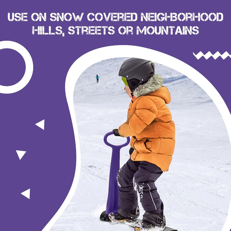 Geospace Foldable Ski Skooter – Snow Scooter, Snowboard & Sled with LED Light | Portable Sandboard and Snow Skate for Kids/Adults