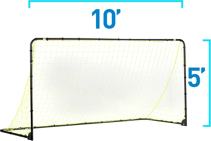 Franklin Sports Competition Portable Steel Backyard Soccer Goal with Net & Ground Stakes — 10' x 5' Training Goal (Adult & Youth, Foldable, Multiple Colors/Options)