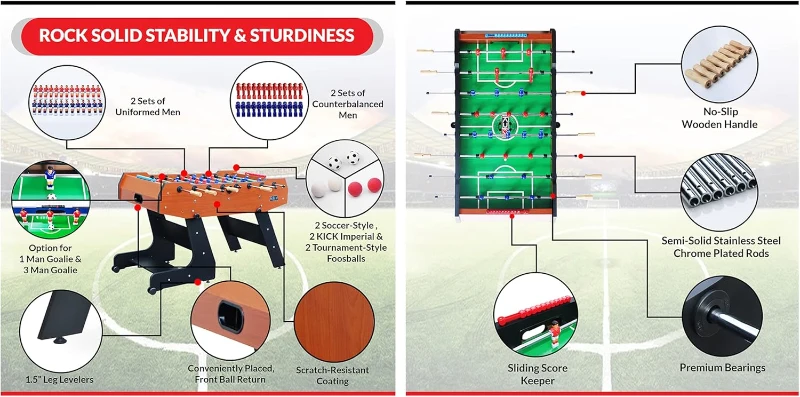 KICK Majesty 55"" Foldable Foosball Table
