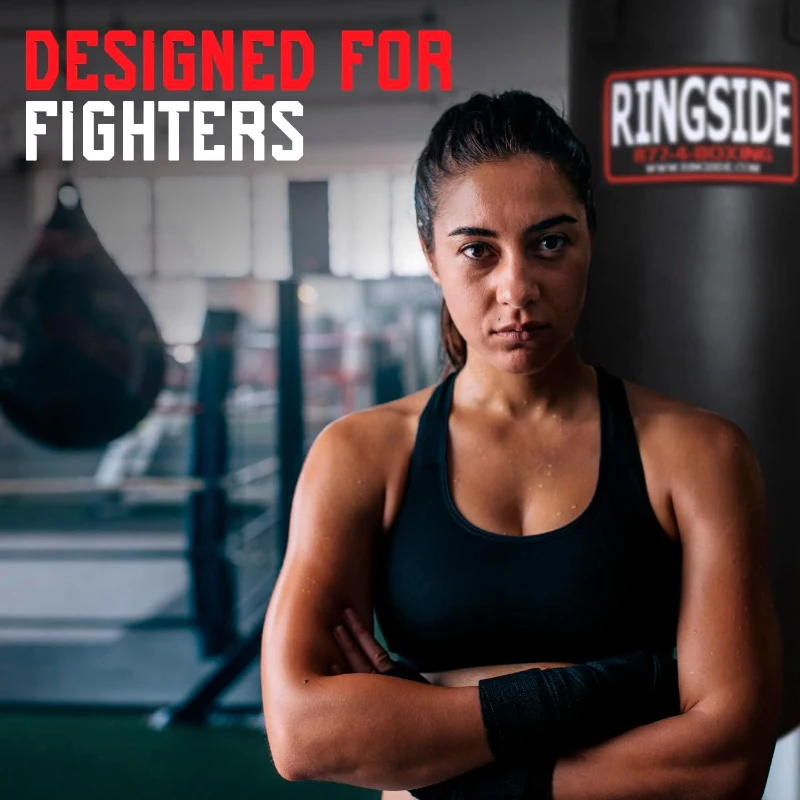 Ringside Powerhide 100 lb Soft-Filled Heavy Bag — 14 x 42 Inch, Durable Punching Bag with Chain & Swivel