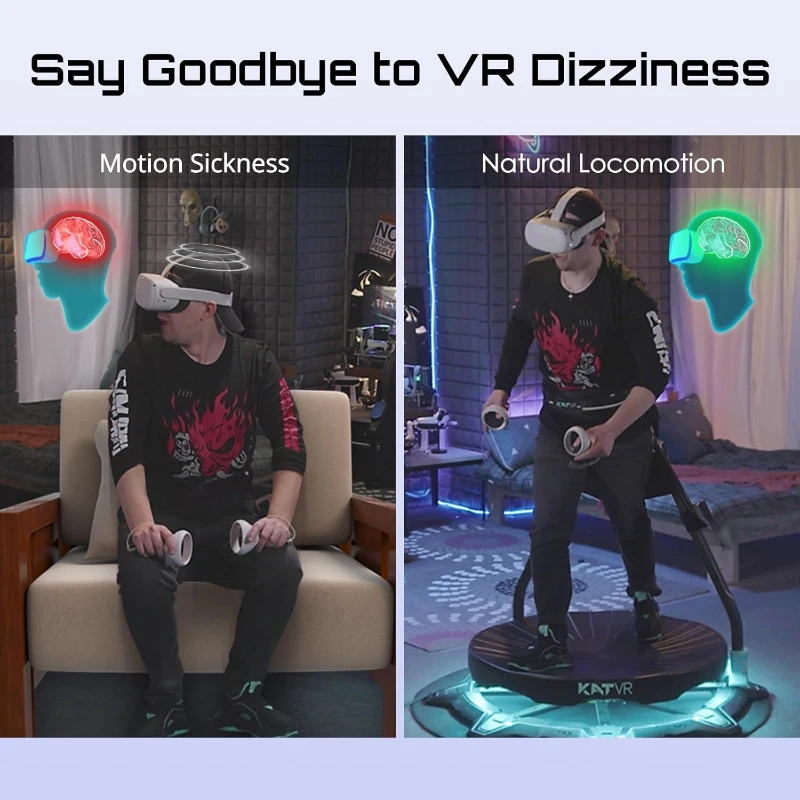 KAT Walk C2 Plus VR Treadmill — Full-Body Locomotion System with Foot Haptics & Sitting Module | Compact 360° VR Platform for Gaming, Fitness & Immersive Experiences | US Size 12