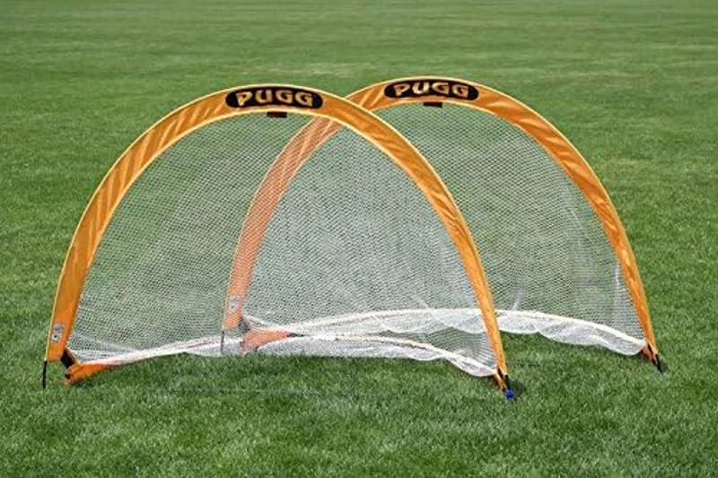 PUGG Pop-Up Soccer Goal Set – Portable Training Nets with Knitted Poly Mesh, Original Pickup Game Goal – Includes Two Goals and Carry Bag