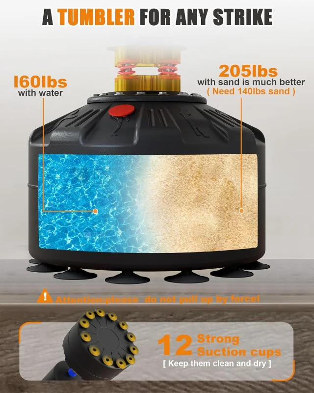 LEKÄRO Freestanding Punching Bag with Stand and 12oz Boxing Gloves, Heavy Duty Standing Kickboxing Bag for Adults and Kids