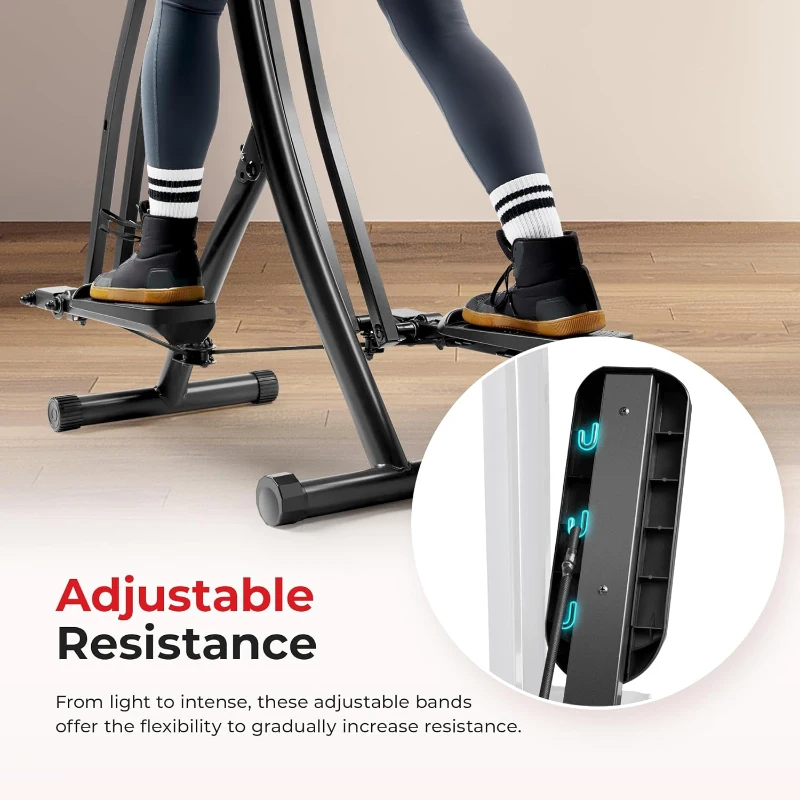 Sunny Health & Fitness Smart Air Walk Elliptical — Foldable 30-inch Stride Cardio Glider with Bluetooth SunnyFit App, Adjustable Resistance