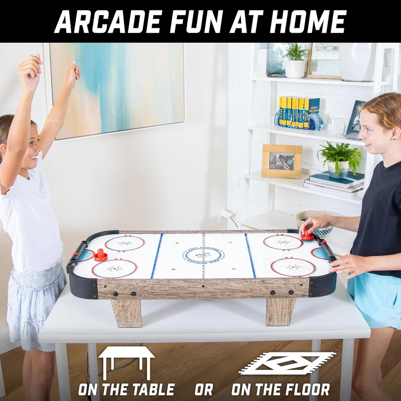 GoSports 40-inch Tabletop Air Hockey Game for Kids — Oak Finish