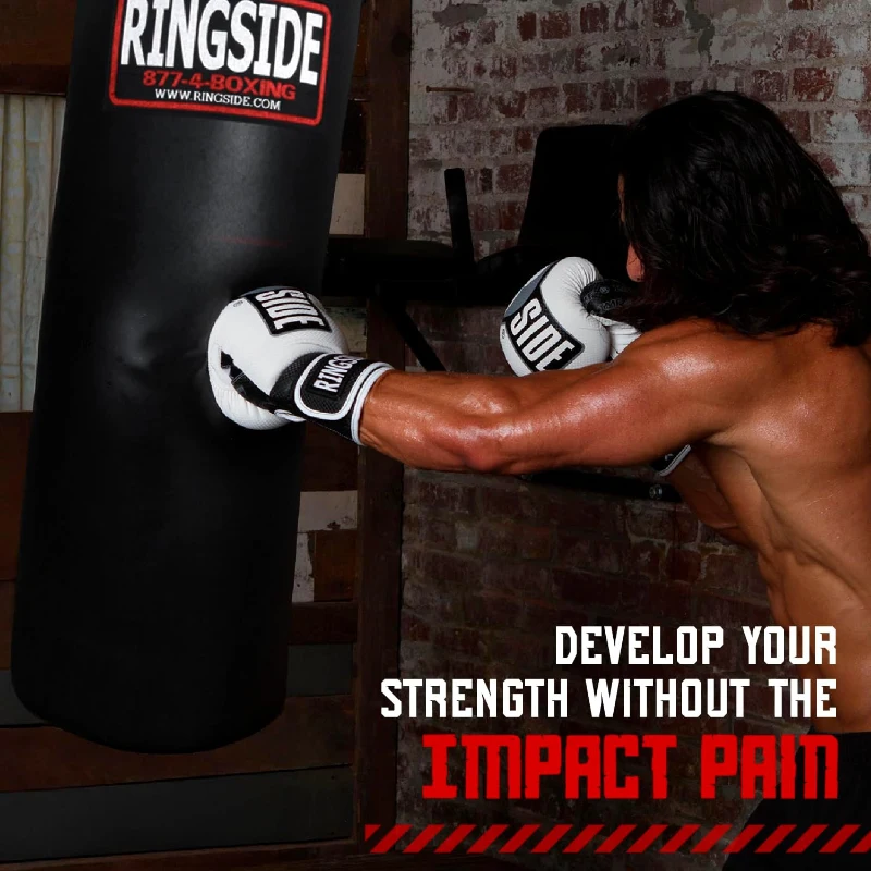 Ringside Powerhide 100 lb Soft-Filled Heavy Bag — 14 x 42 Inch, Durable Punching Bag with Chain & Swivel