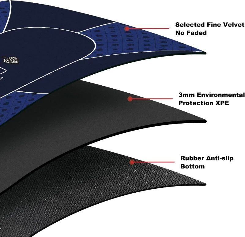 YUZPKRSI 94 x 47 Inch Poker Mat with Reinforced Sewn Edges - 10 Player Texas Hold'em Rubber Table Top, Foldable Portable Topper with Carry Bag for Poker & Blackjack