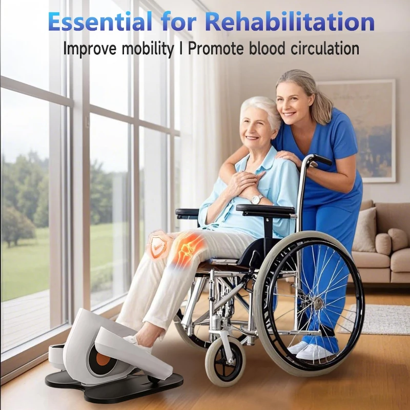 HJDFGSS Under-Desk Elliptical Machine — Electric Seated Pedal Exerciser for Leg Rehabilitation, 10-Speed, White