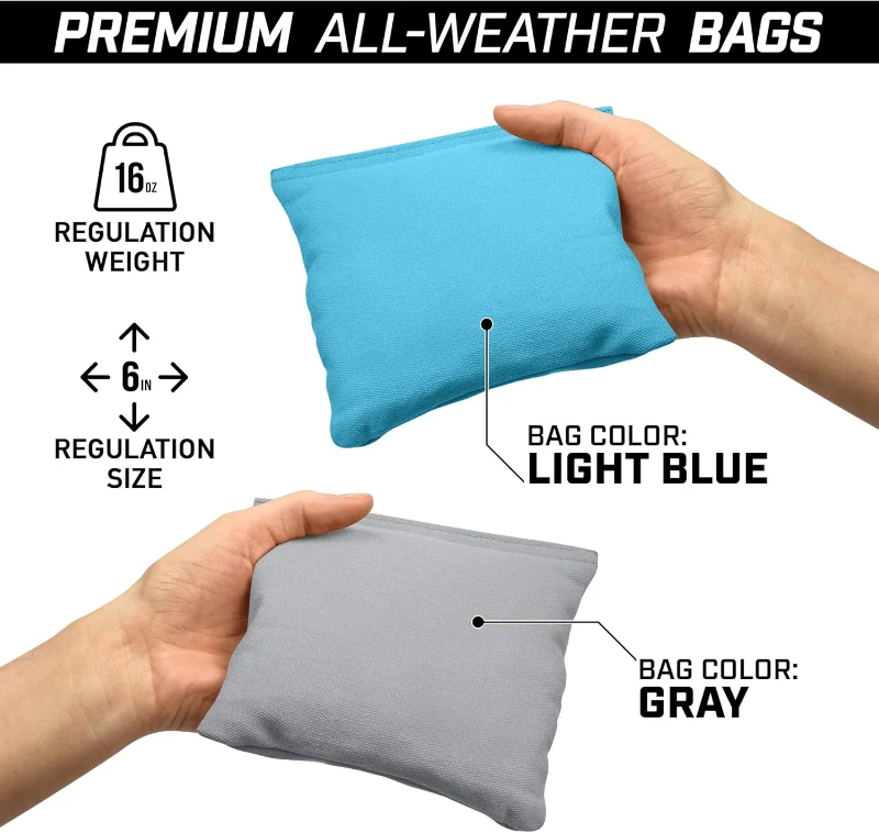 GoSports Wooden Regulation Cornhole Boards 4 ft x 2 ft – Light Brown Stain, Carrying Case & Bean Bags Included