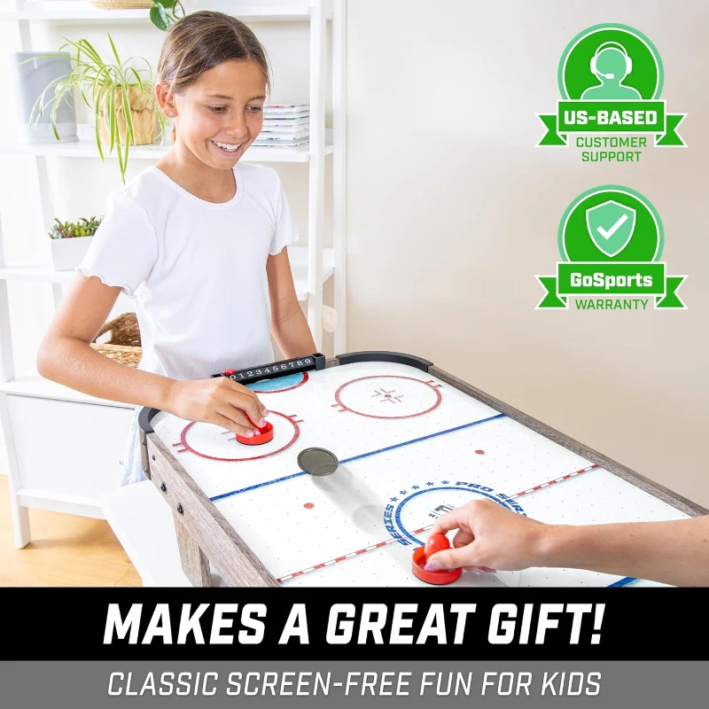 GoSports 40-inch Tabletop Air Hockey Game for Kids — Oak Finish