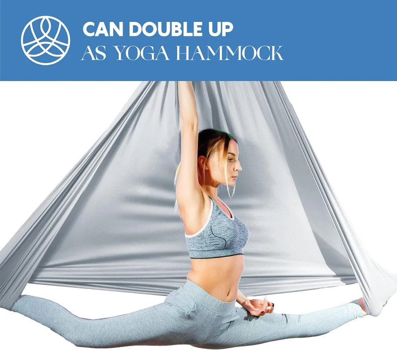 Beginner to Pro Aerial Silks Kit – 9 Yards Tricot Aerial Yoga Swing with Rigging Set & Manual, Durable for Flying Yoga and Acrobatics (Rigging Point up to 13 ft)