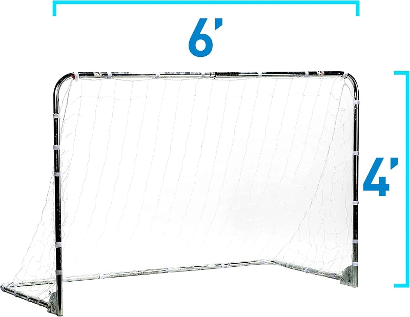 Franklin Sports Competition Mini Folding Soccer Goal – 6' x 4' Portable Steel Backyard Goal with Net & Stakes – Compact Training Size, Multiple Colors