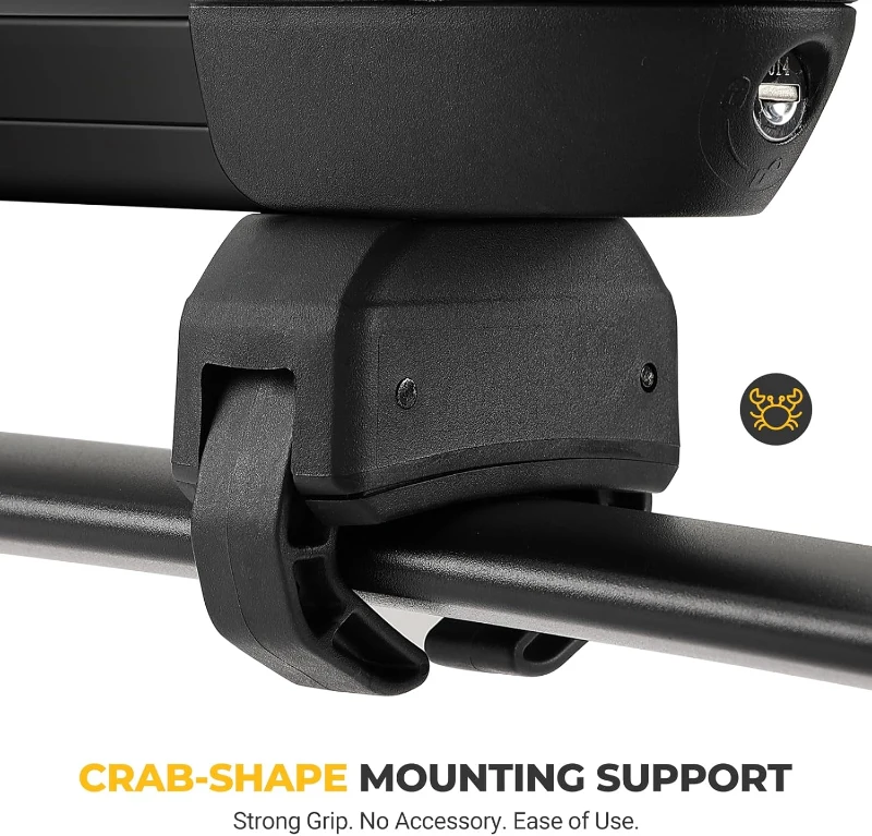 BougeRV Lockable Ski & Snowboard Rack with 28"" Sliding Extension — Crab Mounting System, Fits 6 Pairs of Skis or 4 Snowboards for Square/Aero/Oval Bars