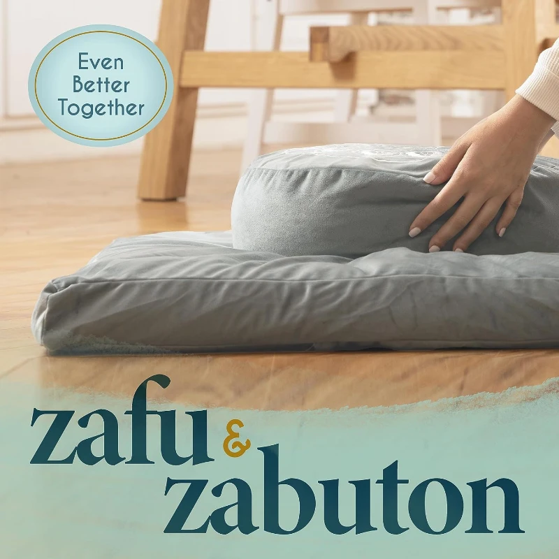 Florensi Velvet Zabuton Meditation Mat – 32"" x 32"" Floor Cushion with 100% Cotton Insert, Plush Yoga Mat for Sitting and Kneeling