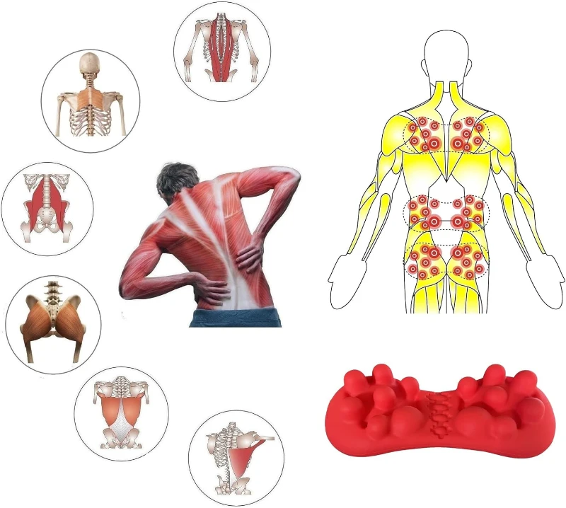 Back Trigger Point Massager - Silicone Glute & Back Myofascial Release Tool for Piriformis Syndrome, Knot Release & Back Strain Relief