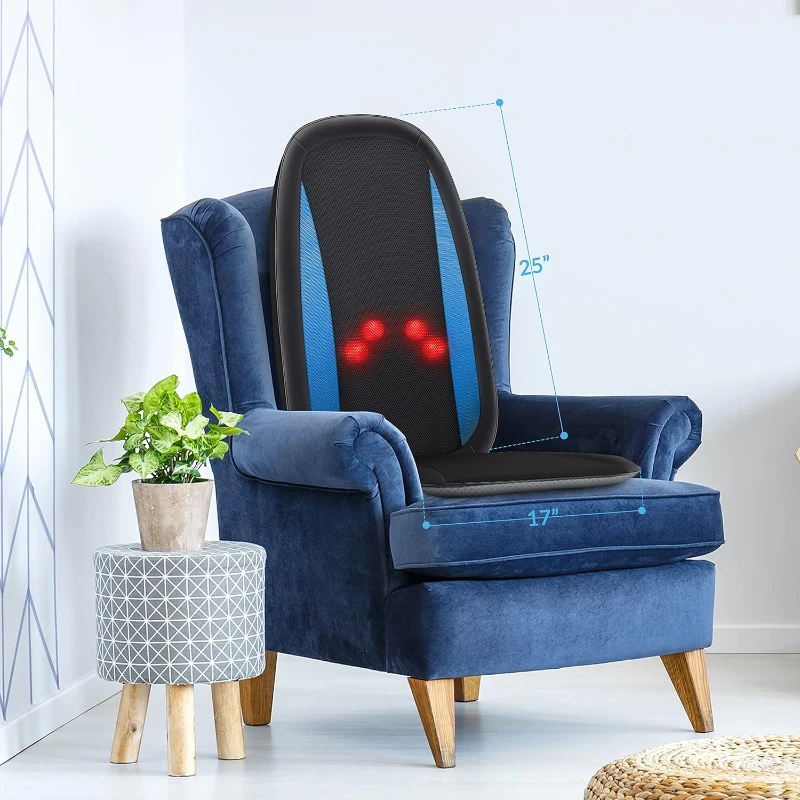 COMFIER Shiatsu Back Massager with Heat, Deep Tissue Kneading Seat Cushion, Massage Chair Pad for Full Back — Home or Office