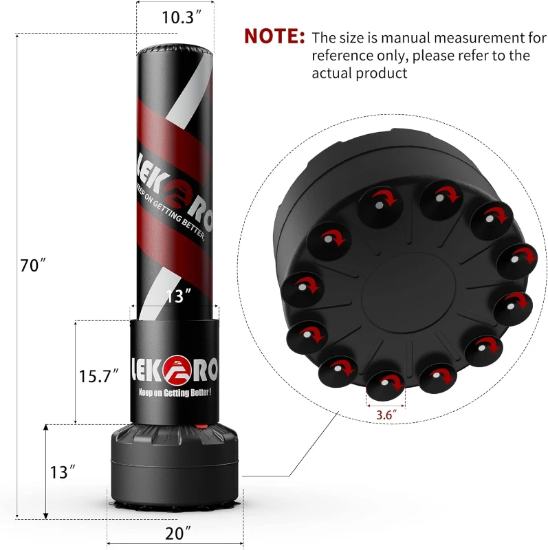 LEKÄRO Freestanding Punching Bag with Stand, Heavy Kickboxing Bag and Gloves for Adults & Kids