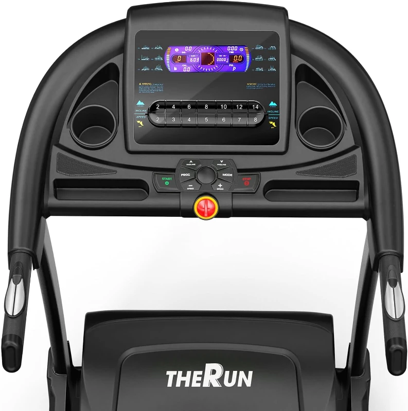 THERUN 0–15% Auto Incline Folding Treadmill for Home, 300 lb Max Load, Wide 17"" Belt, 3.5 HP, App-Enabled with Heart Rate