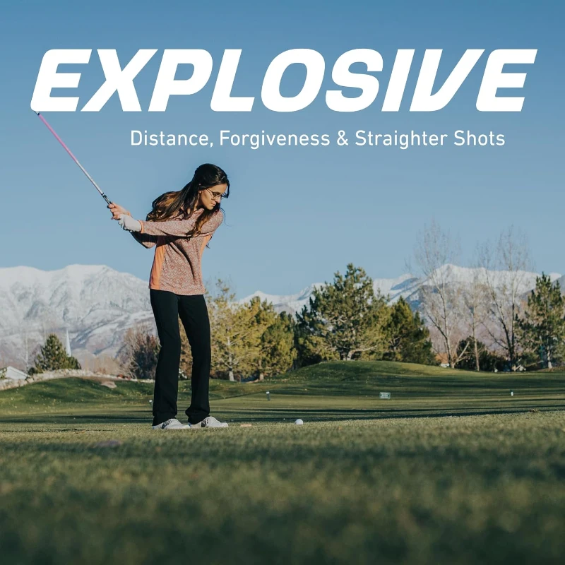 Precise M5 Women’s Complete Golf Club Set — Right Handed, Pink, Includes Titanium Driver, Fairway, Hybrid, Irons, Putter and Stand Bag