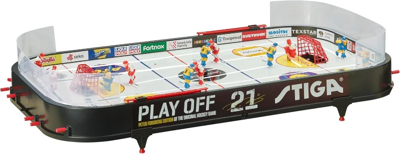 STIGA Play Off 21 Table-Top Rod Hockey Game — Classic Action with 2 Pucks Included