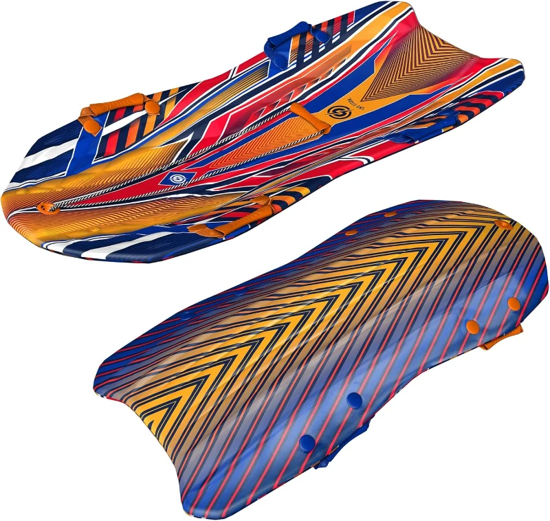 Sno-Storm Premium Foam Snow Sled — Contoured, Durable Foam Sled with Tow Rope and Handles, 50"" x 24"" Lightweight Ride